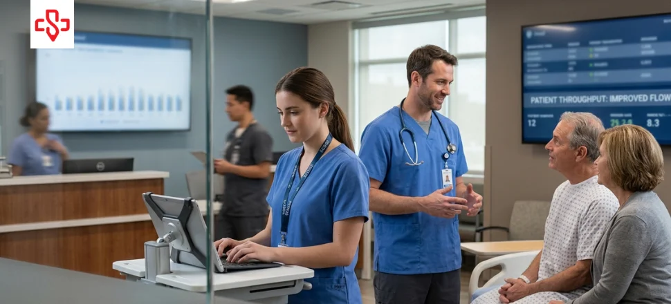 What happens to patient throughput with a scribe