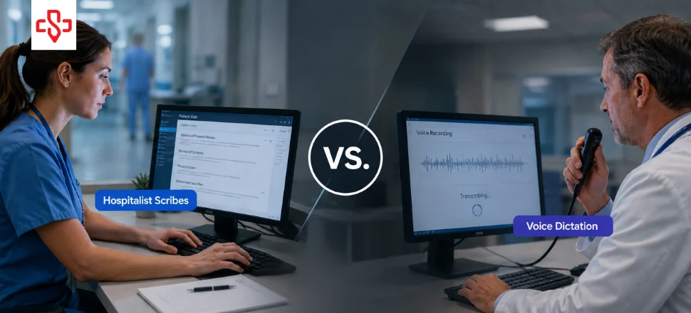 Hospitalist Scribes vs. Voice Dictation