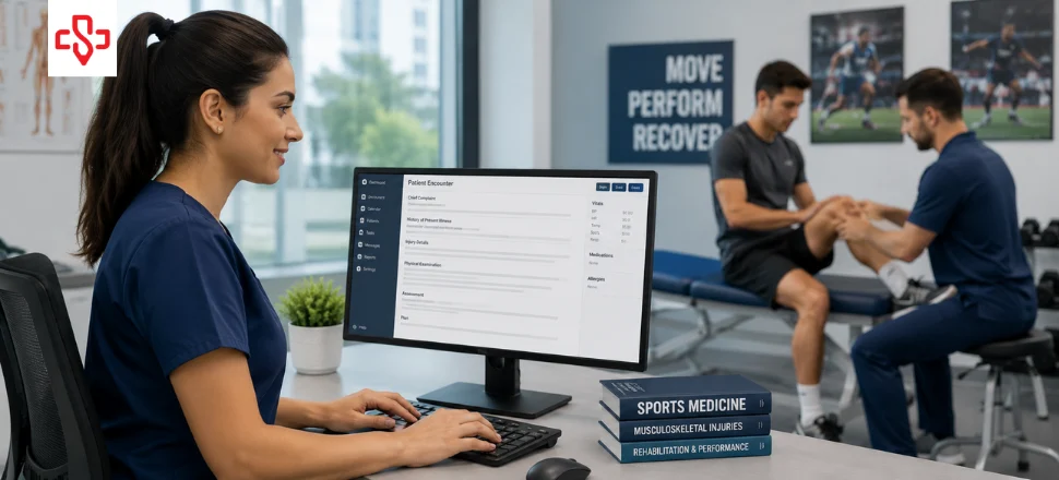 Sports Medicine Scribes Documenting Injury and Performance Visits